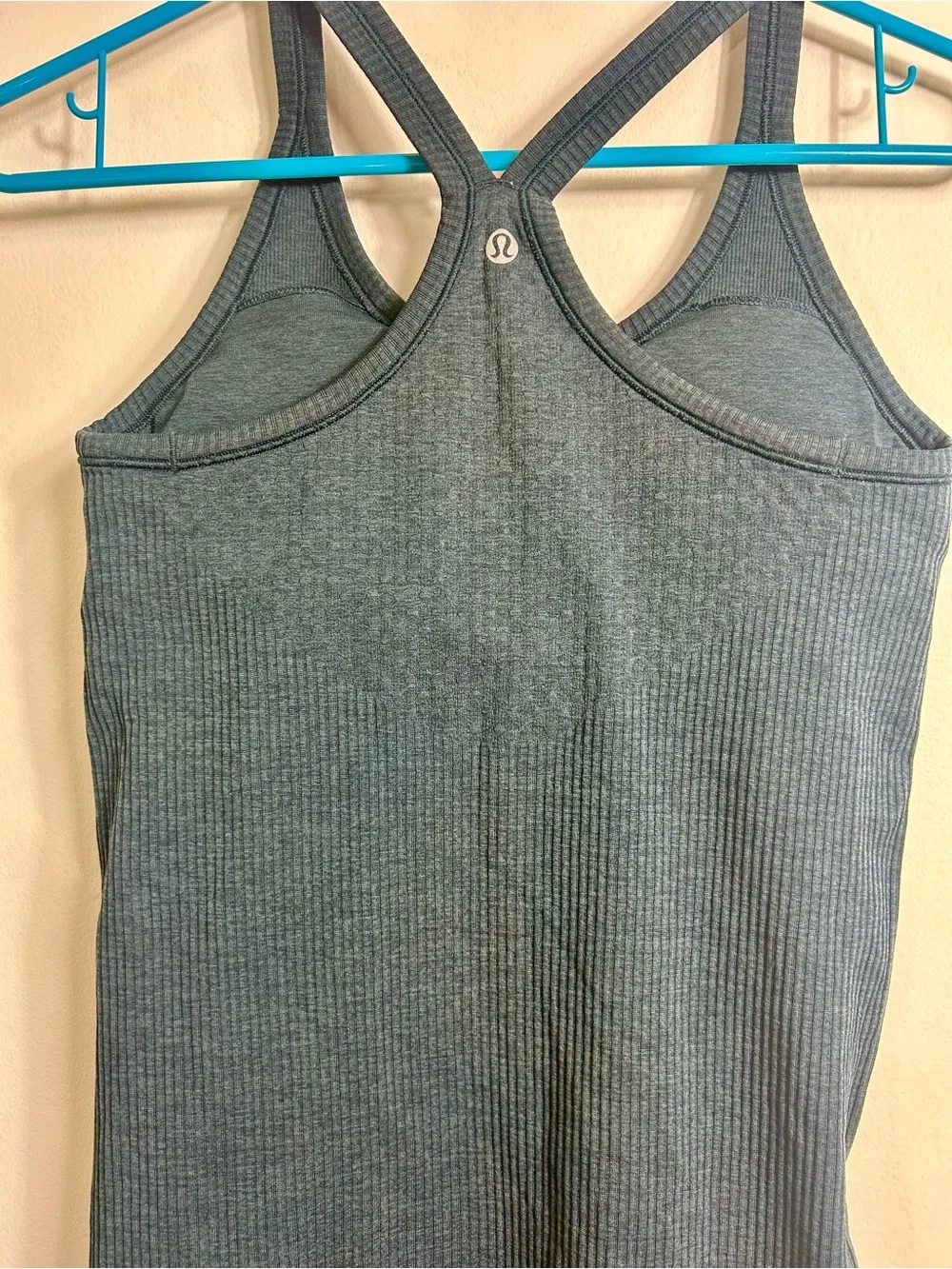 lululemon athletica Ebb To Street Tank, Ribbed Teal Blue Racerback Tank, Size 6